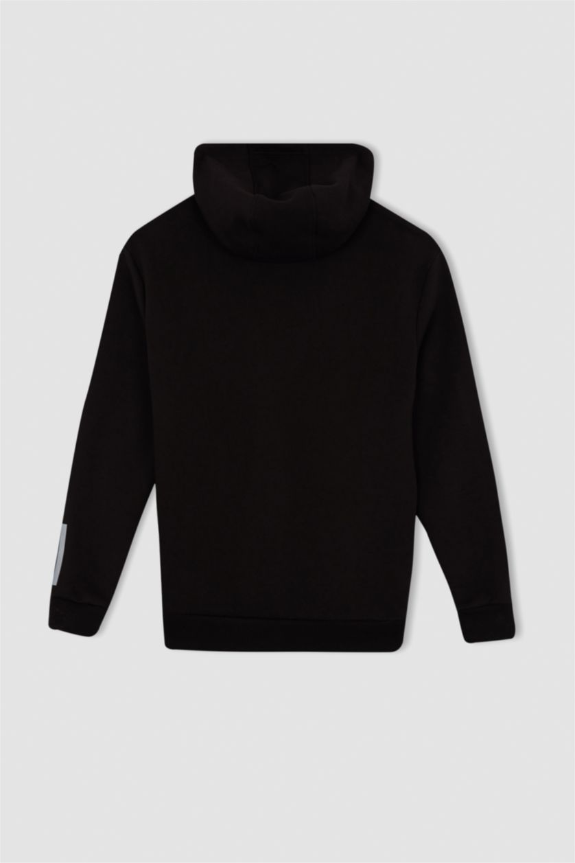 HOMME Noir Sweat À Capuche Coupe Classique
