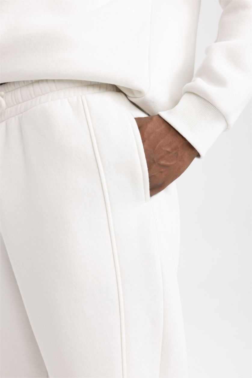 Erkek Taş DeFactoFit Standart Fit Beli Bağcıklı Lastikli Paça Basic Düz Cepli Jogger Eşofman Altı