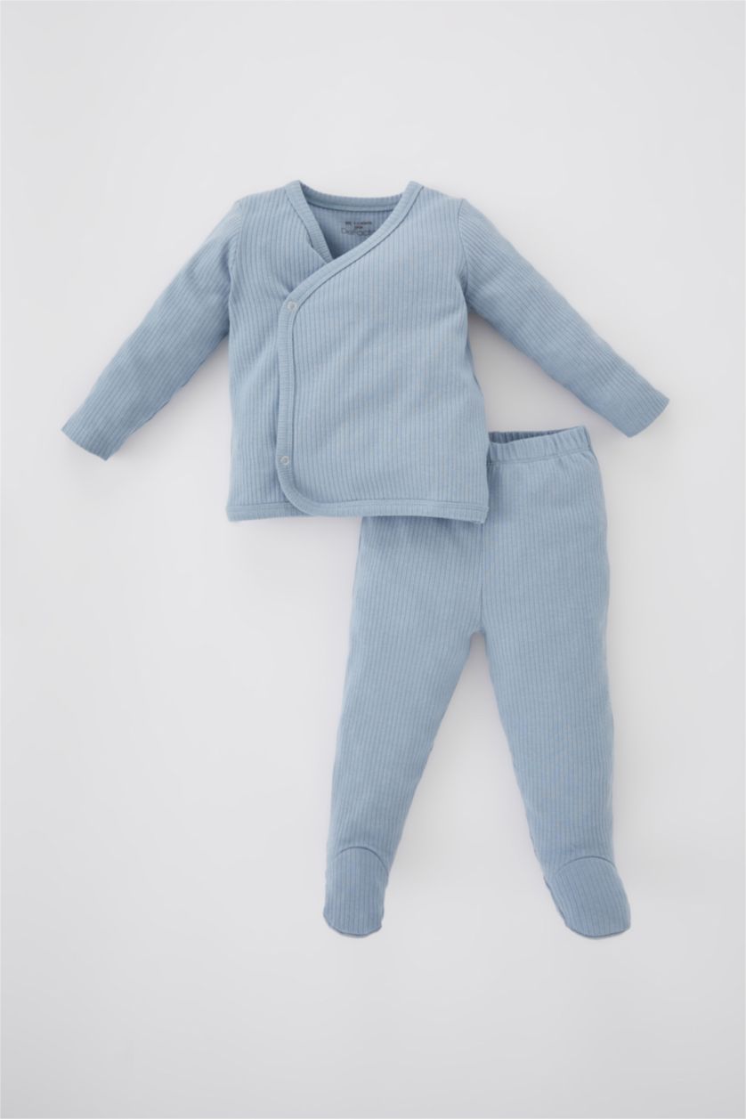 BABY GIRL Light Blue 2 piece Regular Fit Wrap Collar Set