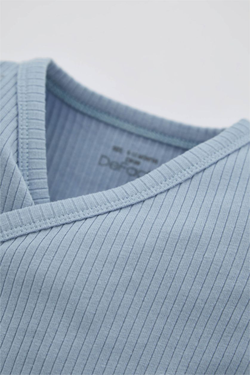 BABY GIRL Light Blue 2 piece Regular Fit Wrap Collar Set