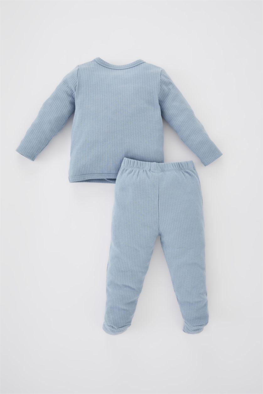 BABY GIRL Light Blue 2 piece Regular Fit Wrap Collar Set