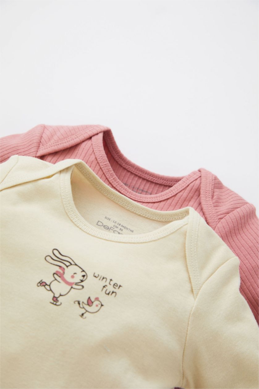 طفلة صغيرة بيج بودي سوت كم طويل مضلع برقبة ظرف من قطعتين