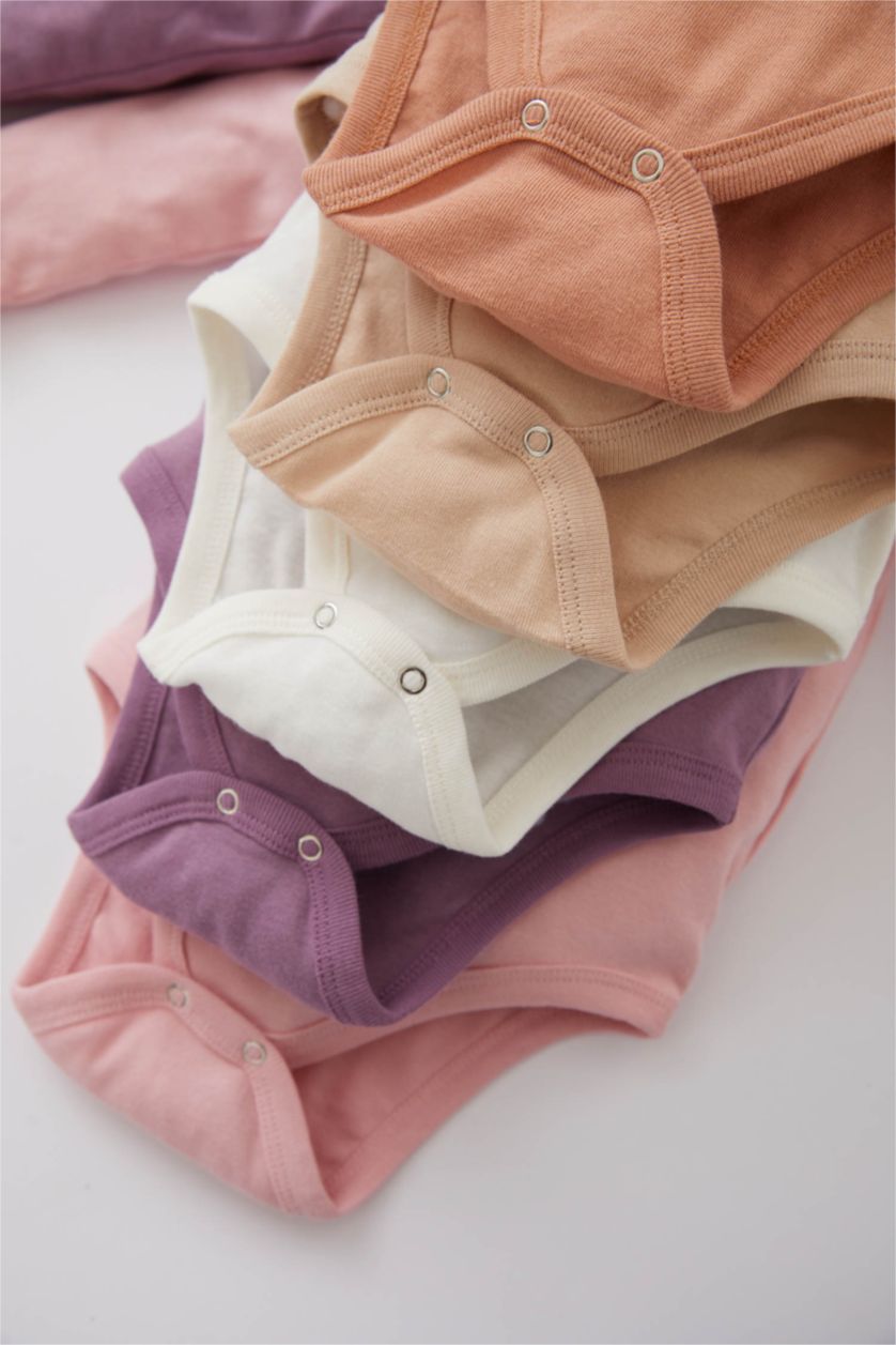 BÉBÉ FILLE Beige Body à manches longues avec boutons-pression Ctelé Manche Longue Col enveloppe Basique 5 BéBé Fille