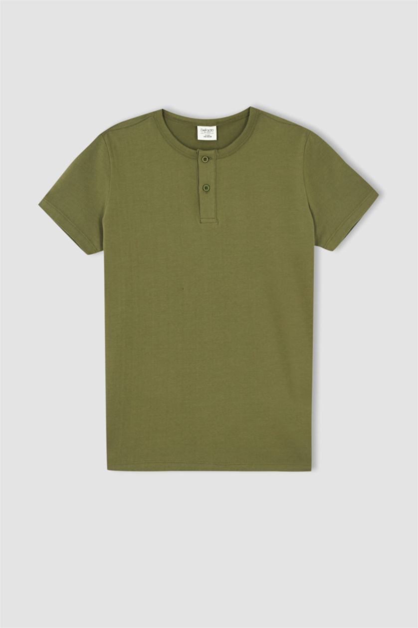 GARÇONS Kaki Foncé Polo Garçon Regular Fit À Col Rond