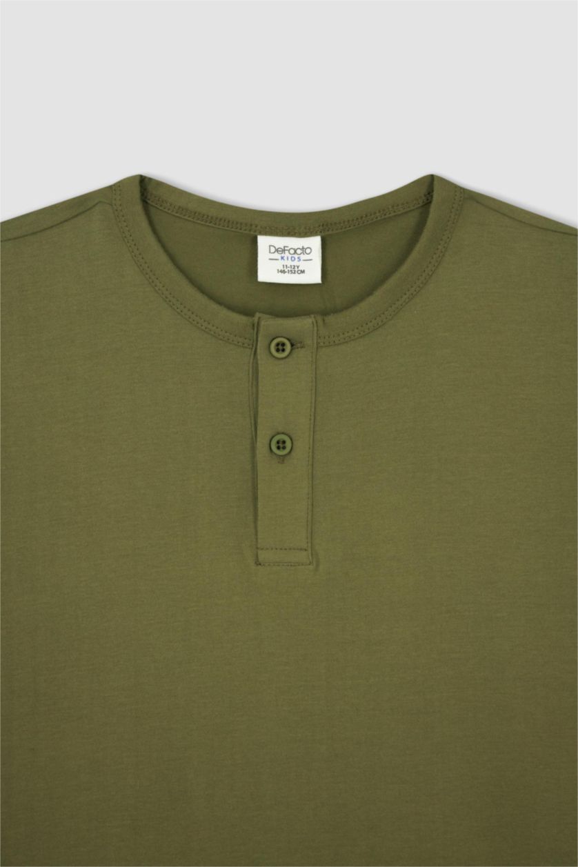 GARÇONS Kaki Foncé Polo Garçon Regular Fit À Col Rond