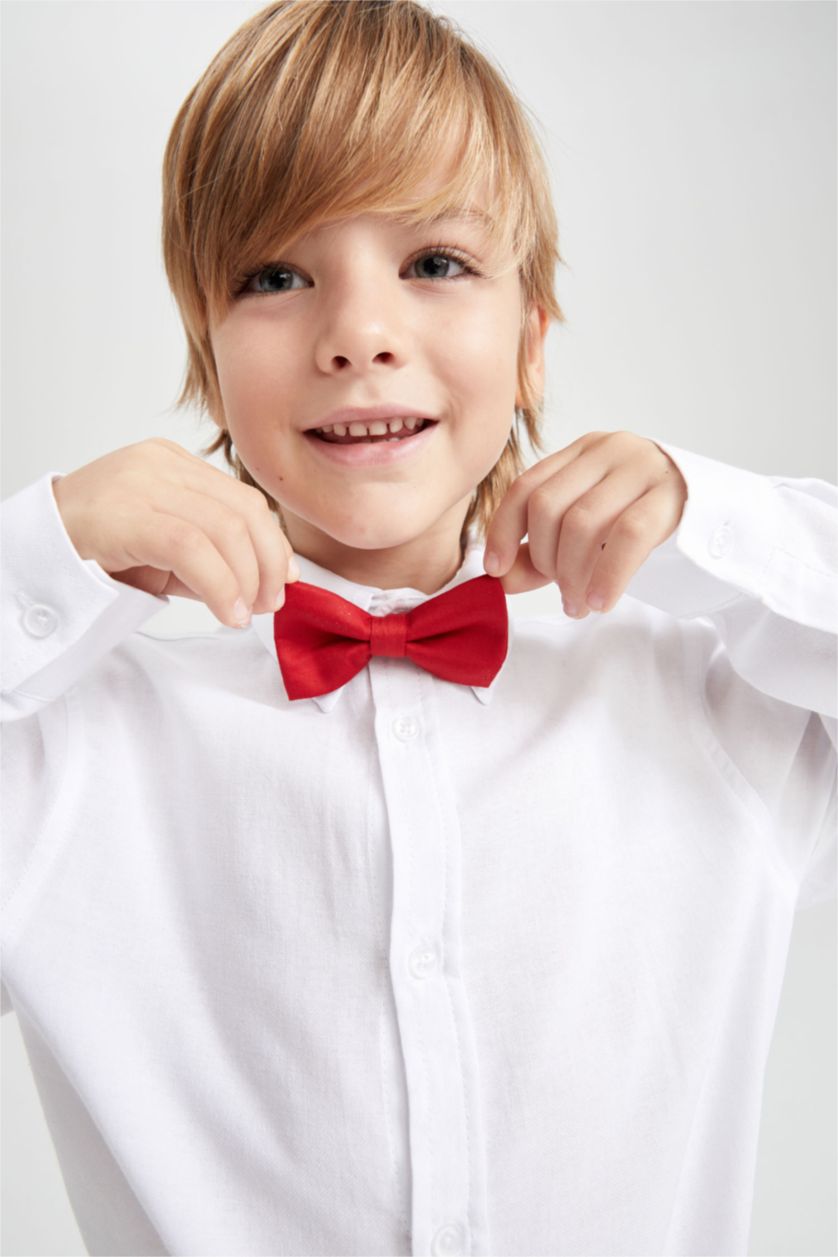 BOYS & TEENS White Regular Fit Long Sleeve Shirt