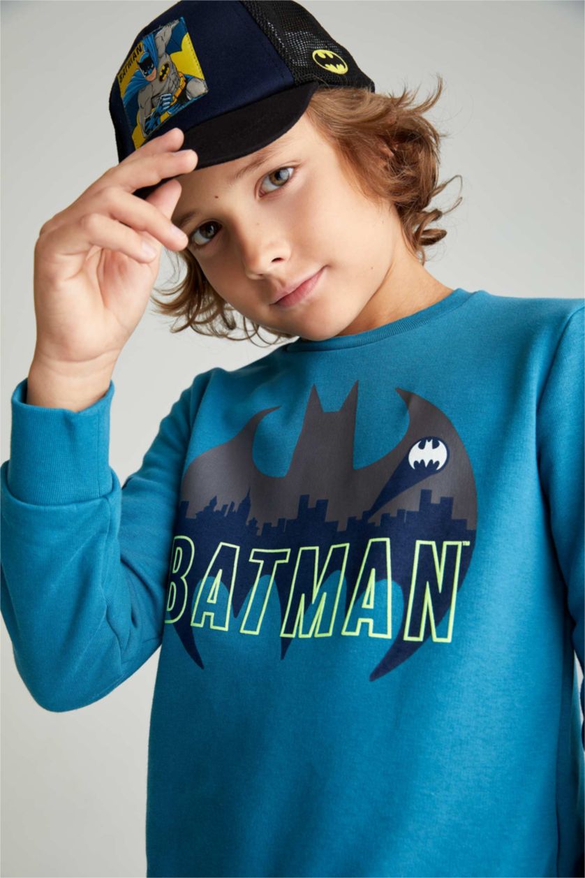 GARÇONS Vert Sweatshirt Batman à col rond pour garçon