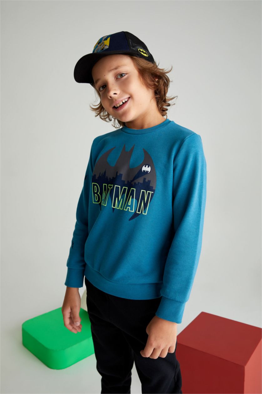 GARÇONS Vert Sweatshirt Batman à col rond pour garçon