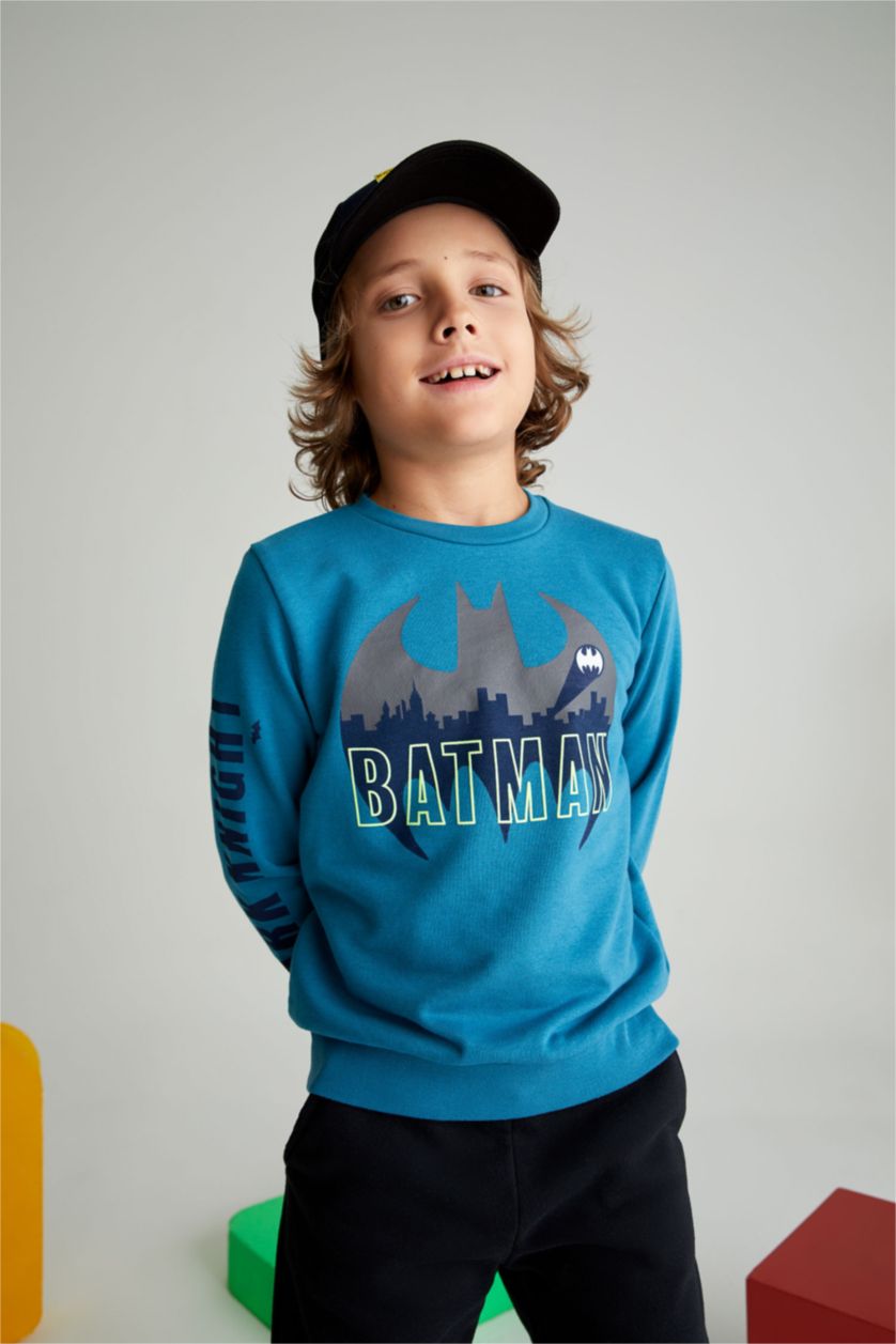 GARÇONS Vert Sweatshirt Batman à col rond pour garçon