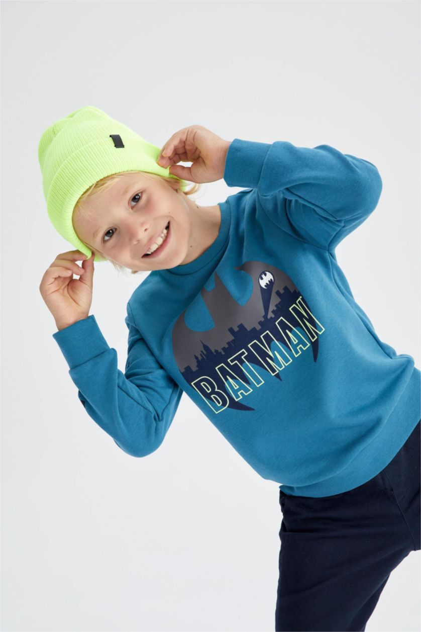 GARÇONS Vert Sweatshirt Batman à col rond pour garçon