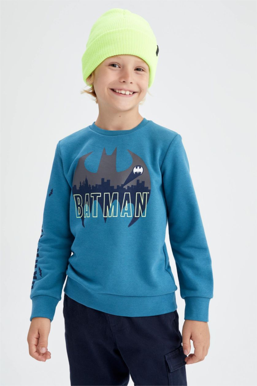 GARÇONS Vert Sweatshirt Batman à col rond pour garçon