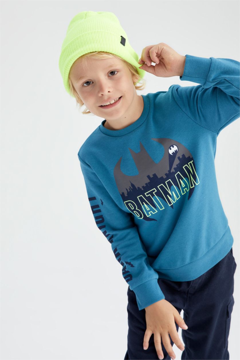 GARÇONS Vert Sweatshirt Batman à col rond pour garçon