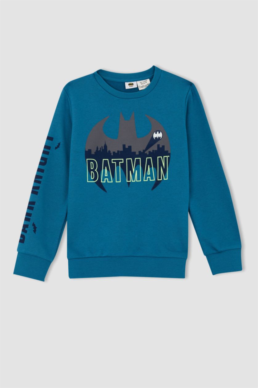 GARÇONS Vert Sweatshirt Batman à col rond pour garçon