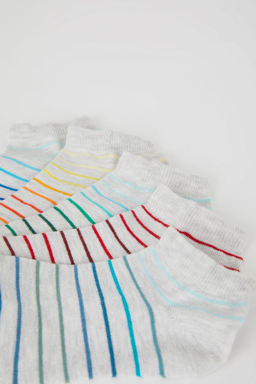 Мальчики и подростки Серый Хлопковые короткие носки для девочек, 5 пар