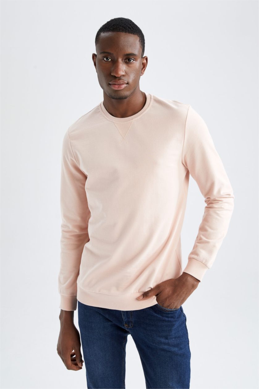 MAN Light Pink Regular Fit Sweatshirt