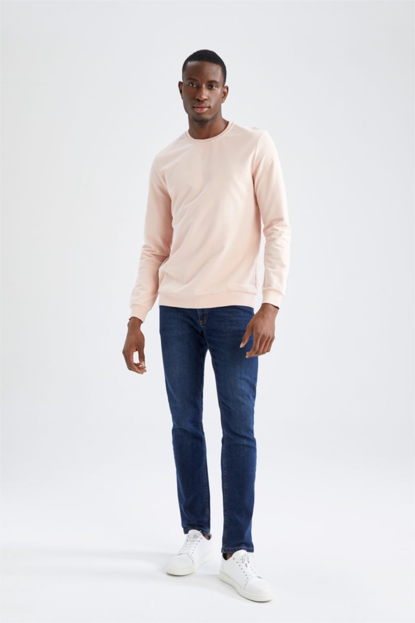MAN Light Pink Regular Fit Sweatshirt
