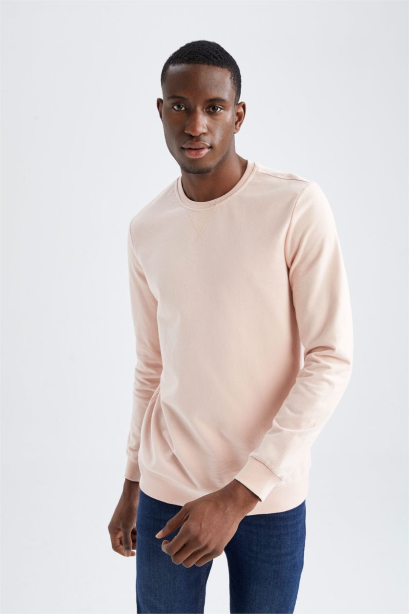 MAN Light Pink Regular Fit Sweatshirt
