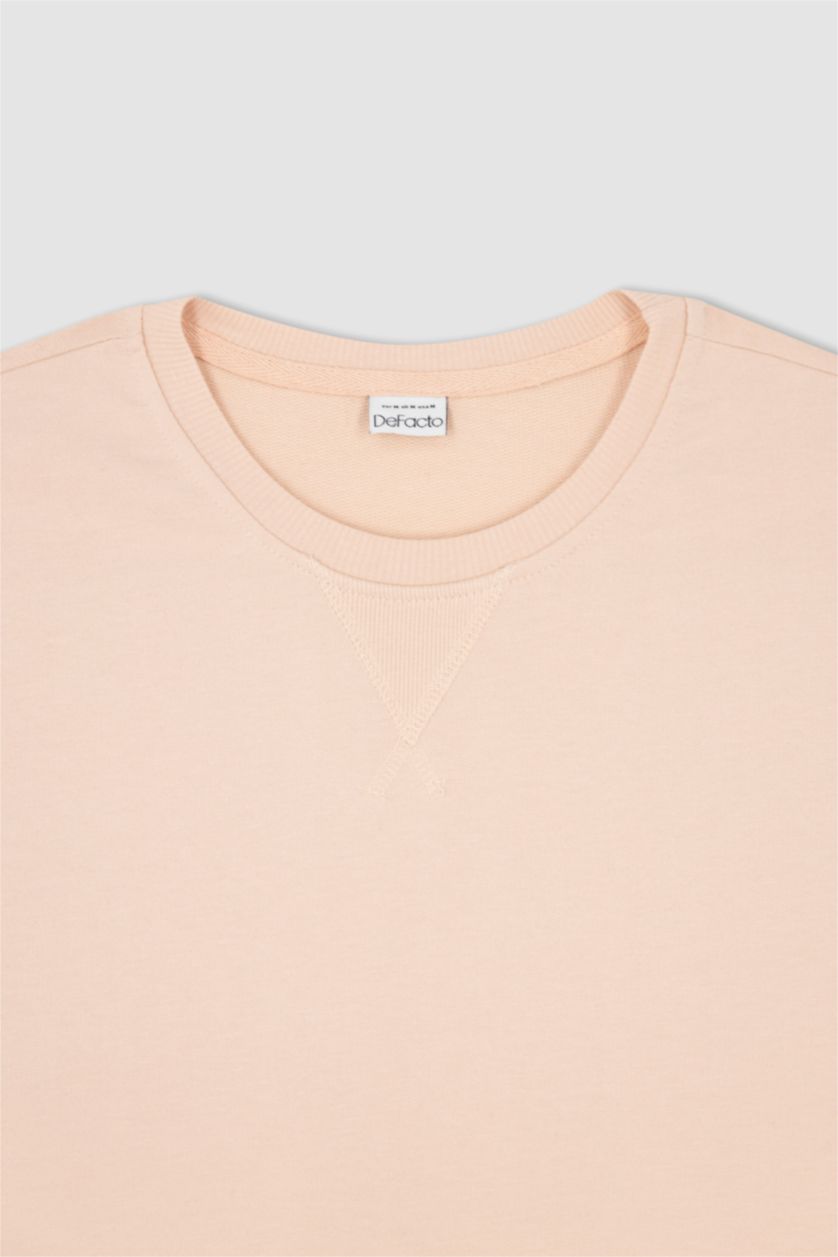 MAN Light Pink Regular Fit Sweatshirt