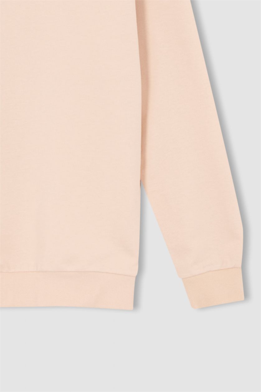 MAN Light Pink Regular Fit Sweatshirt