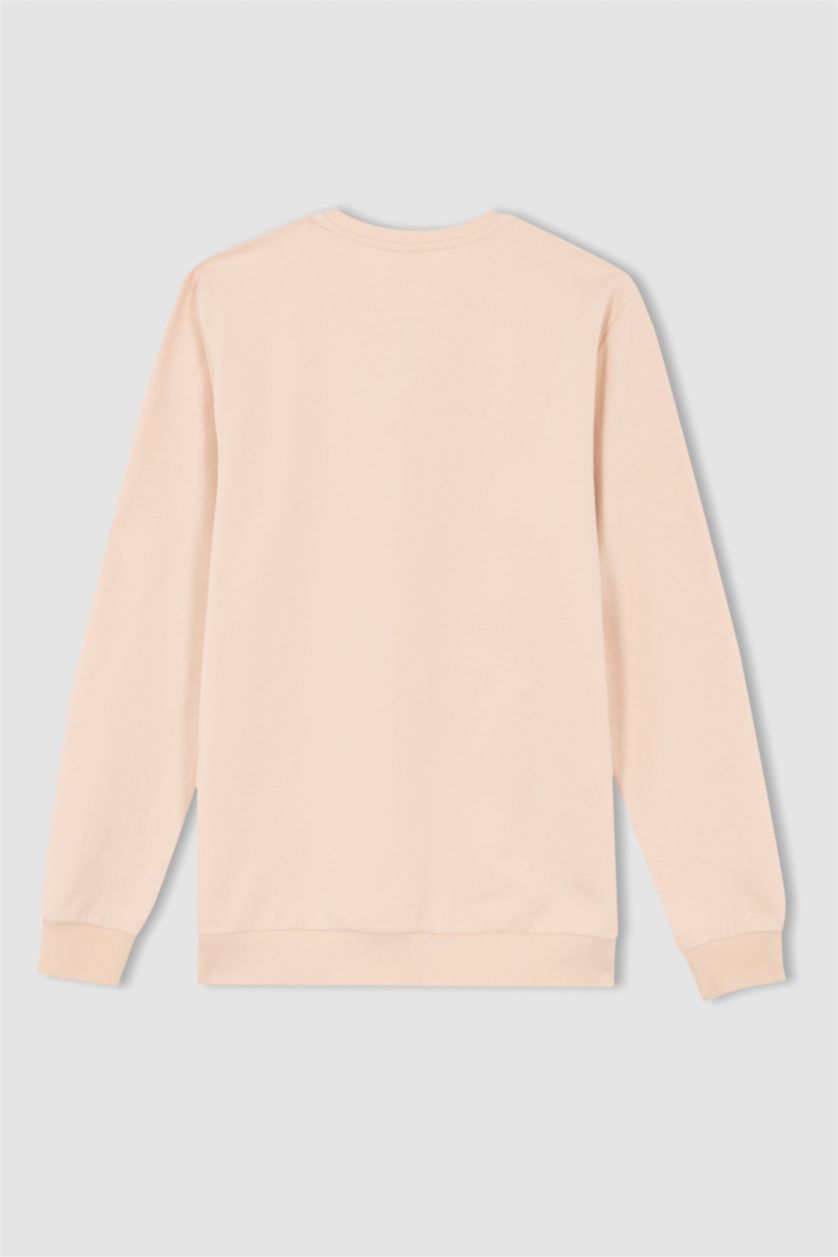MAN Light Pink Regular Fit Sweatshirt