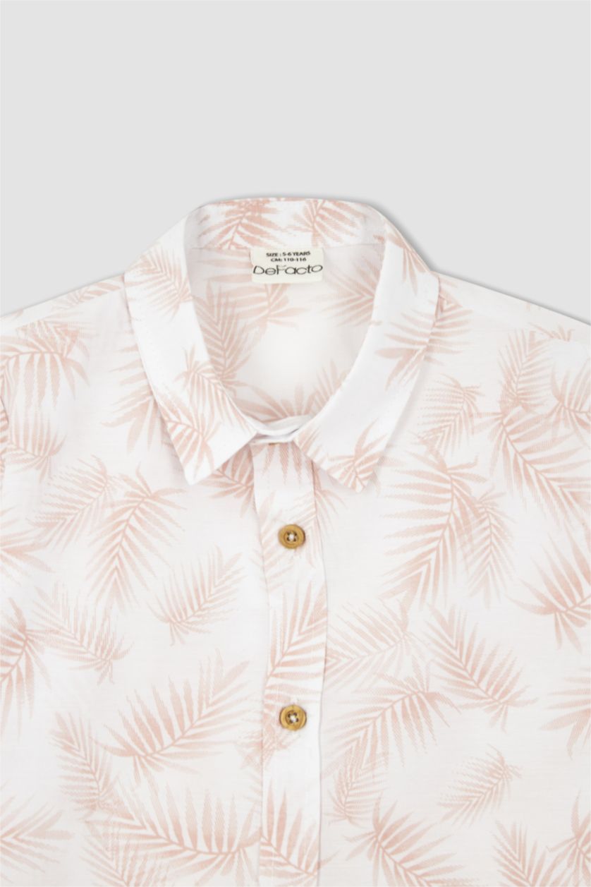 BÉBÉ GARÇON Bordeaux Chemises à manches courtes Popeline Col De Chemise Manche Courte Motif Tropical