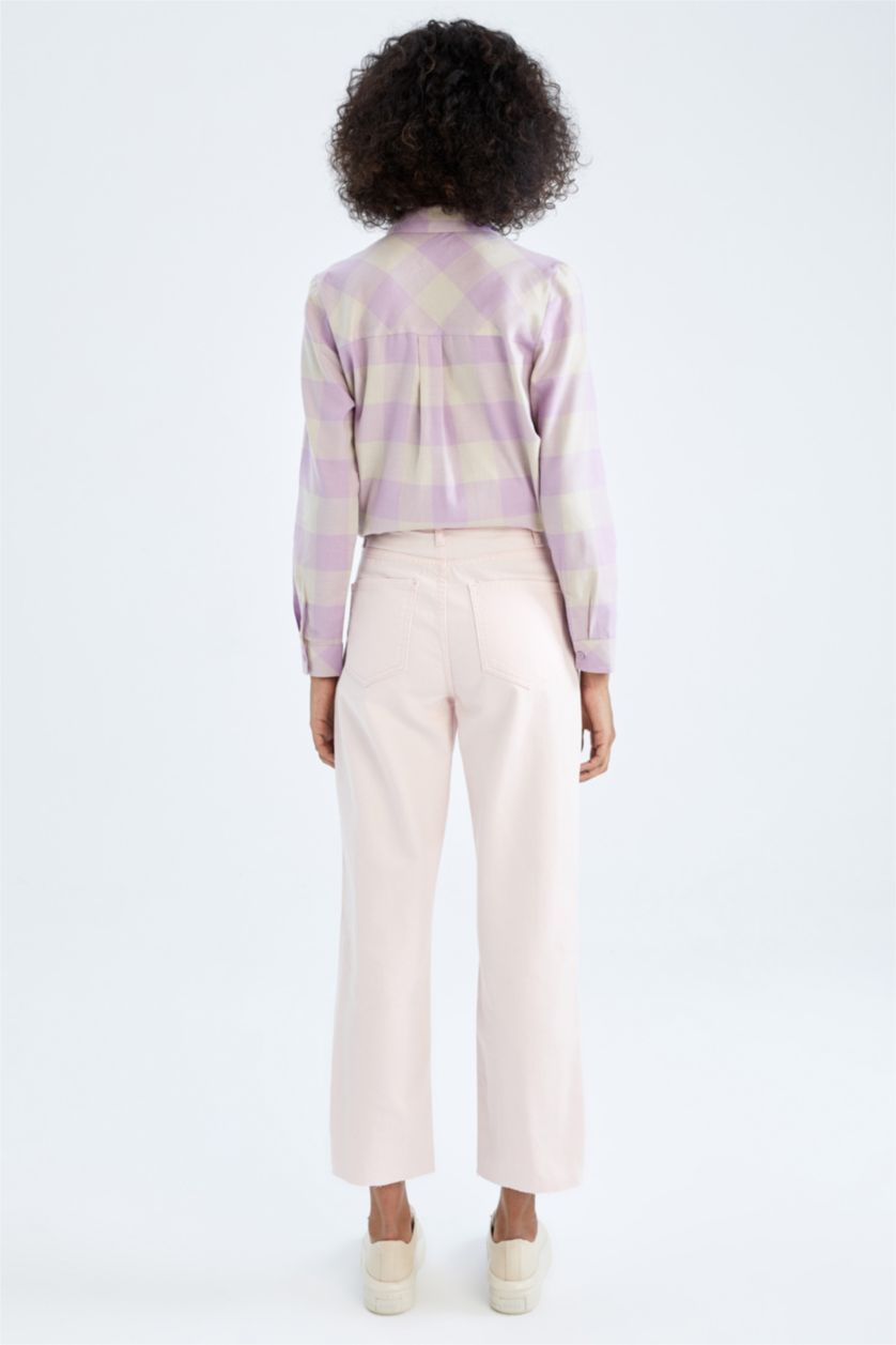 WOMAN Light Pink Straight Fit Trousers