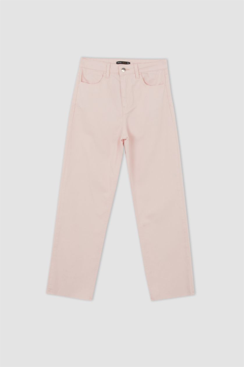WOMAN Light Pink Straight Fit Trousers