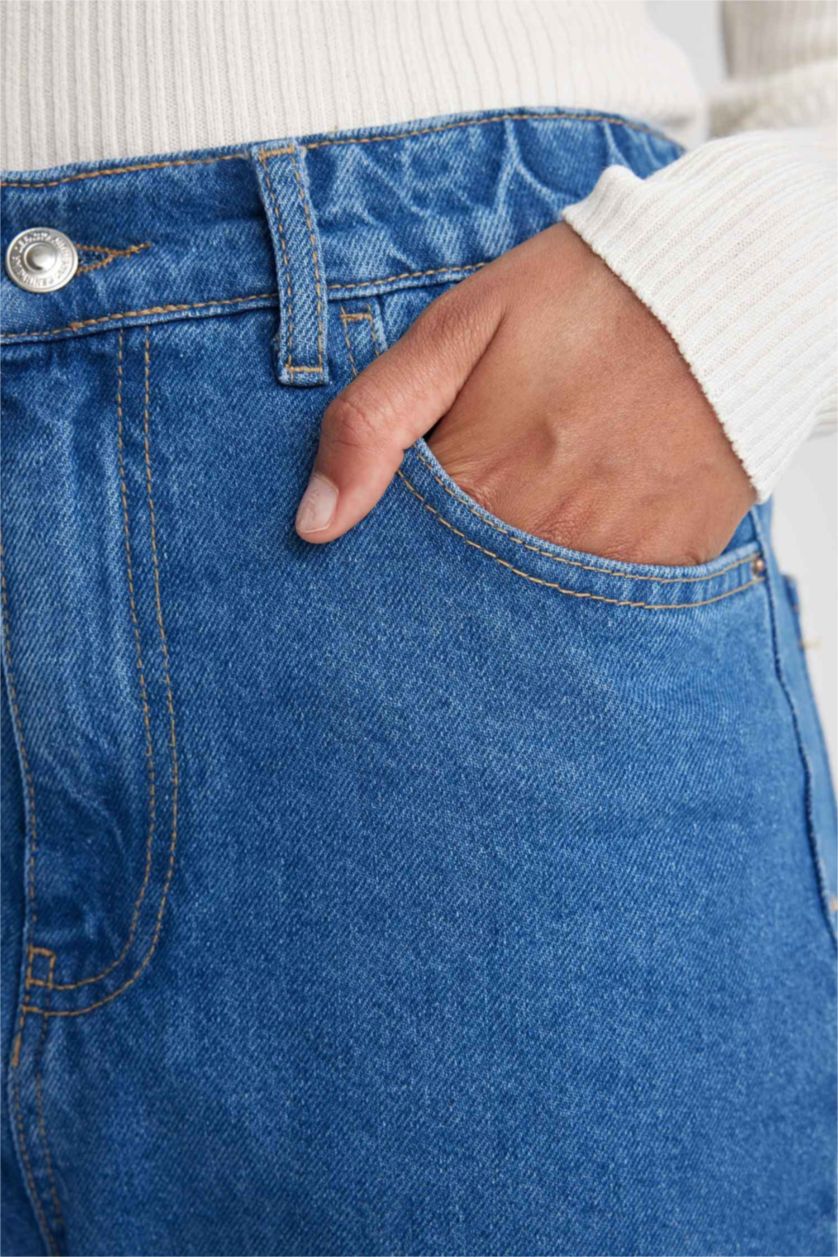 WOMAN Blue Mom Fit Denim Trousers