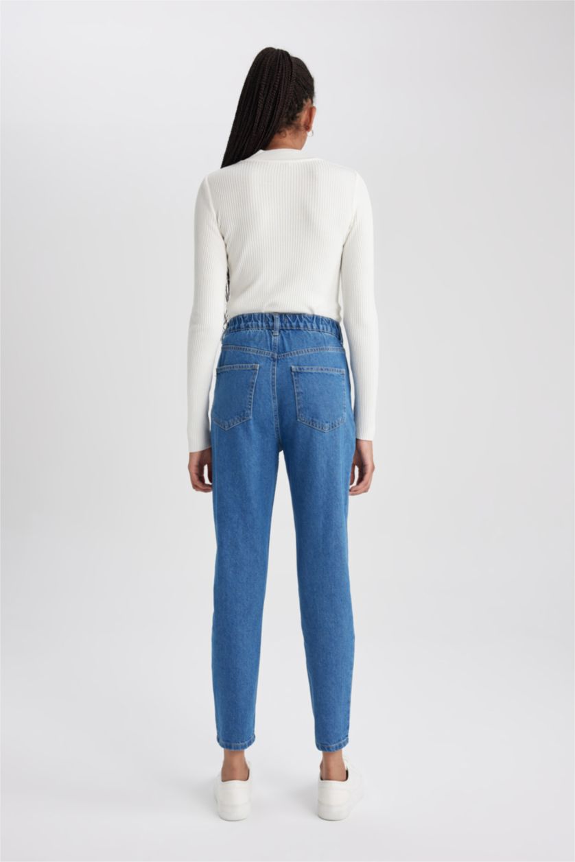 WOMAN Blue Mom Fit Denim Trousers