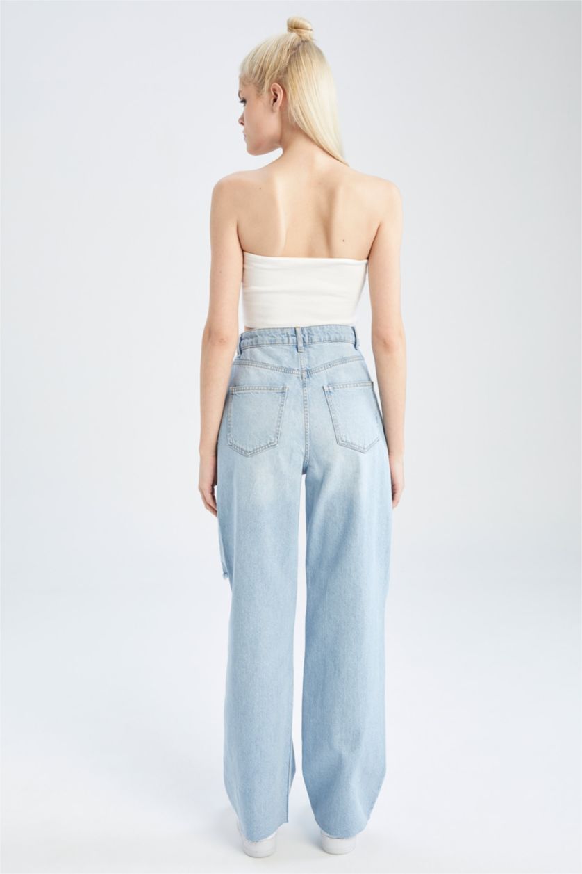 FEMME BLEU Clair Taille haute