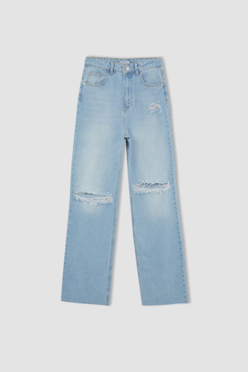 FEMME BLEU Clair Taille haute