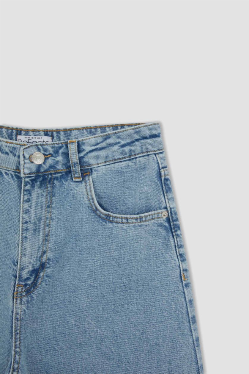 FEMME BLEU Clair Jean coupe jupe-culotte à taille haute et ourlet court