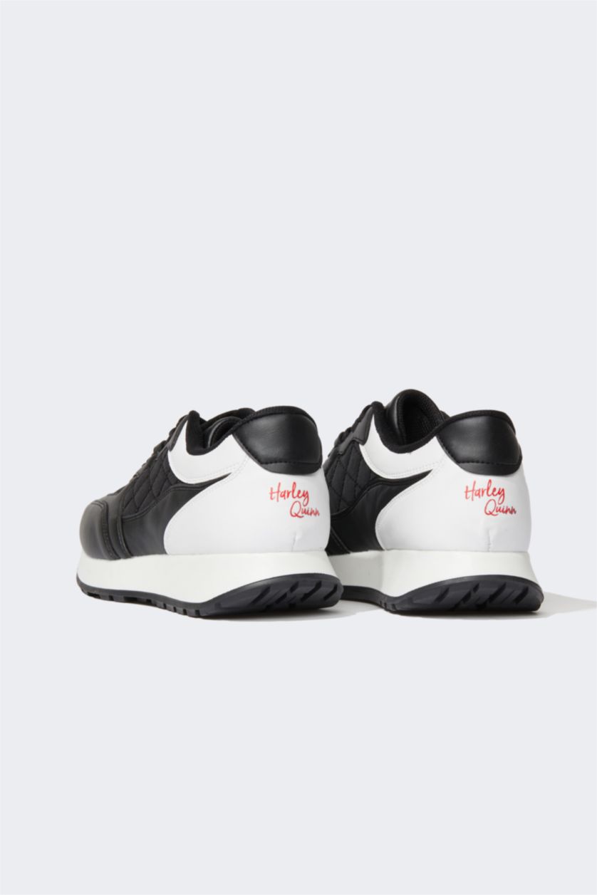 FEMME Noir Baskets PU Batman Lacé