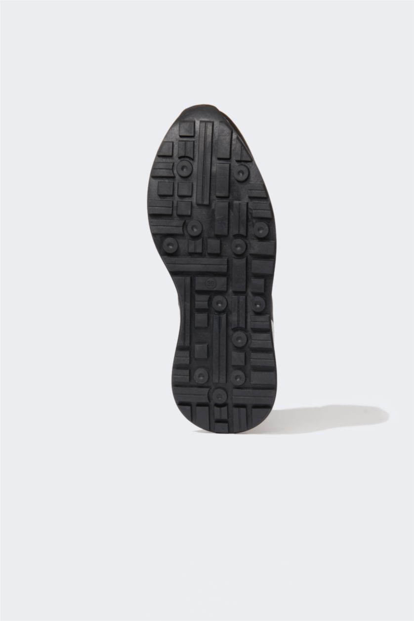 FEMME Noir Baskets PU Batman Lacé