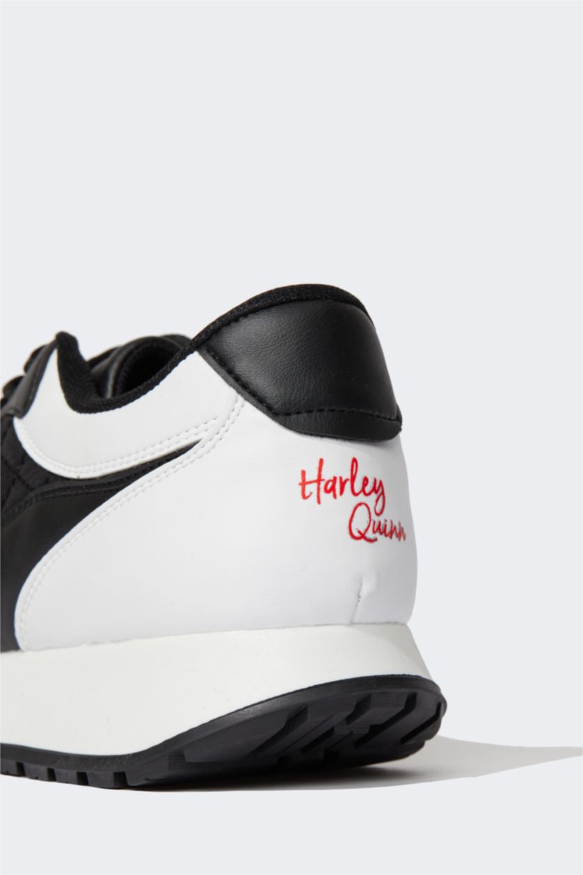 FEMME Noir Baskets PU Batman Lacé