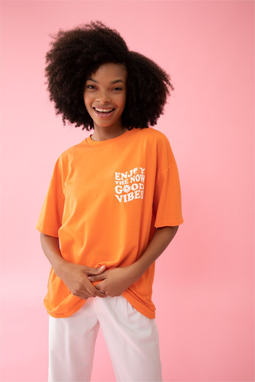 WOMAN Coral Oversize Fit Short Sleeve T-Shirt