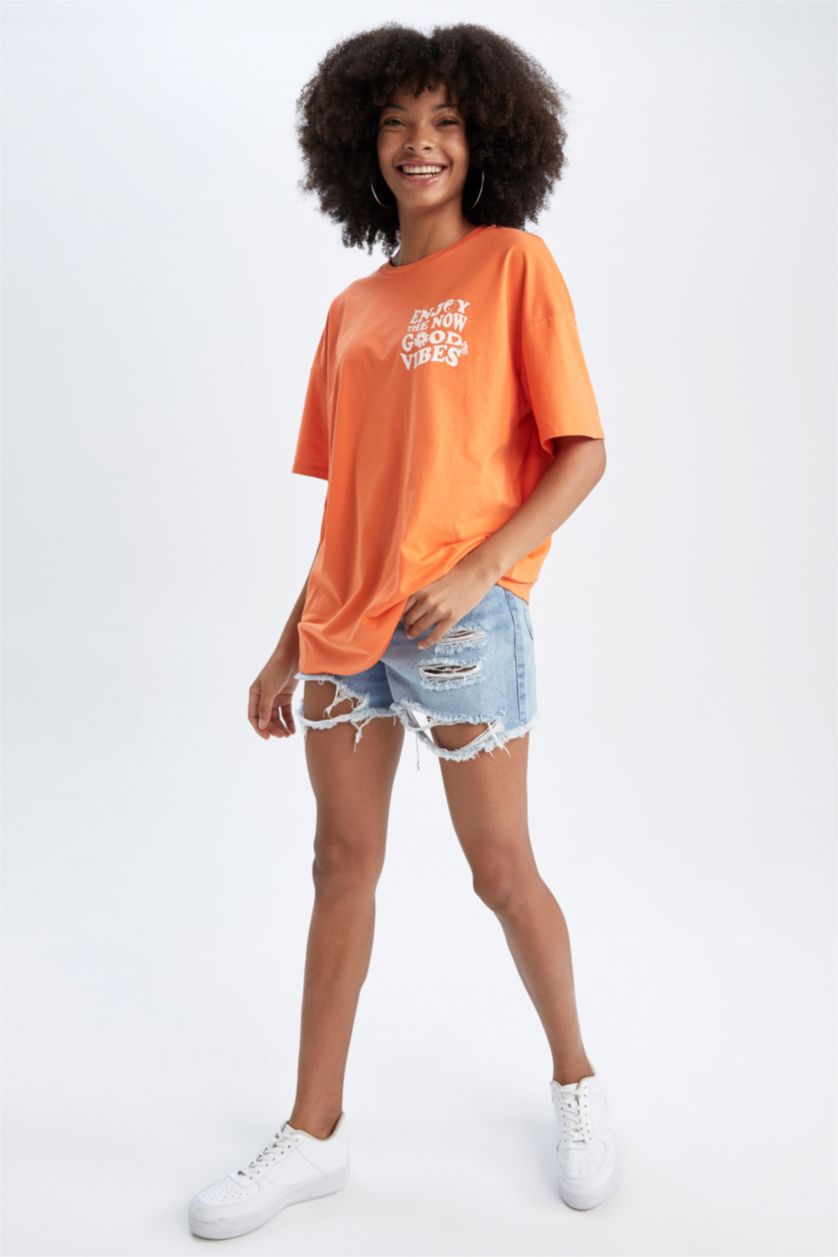 WOMAN Coral Oversize Fit Short Sleeve T-Shirt