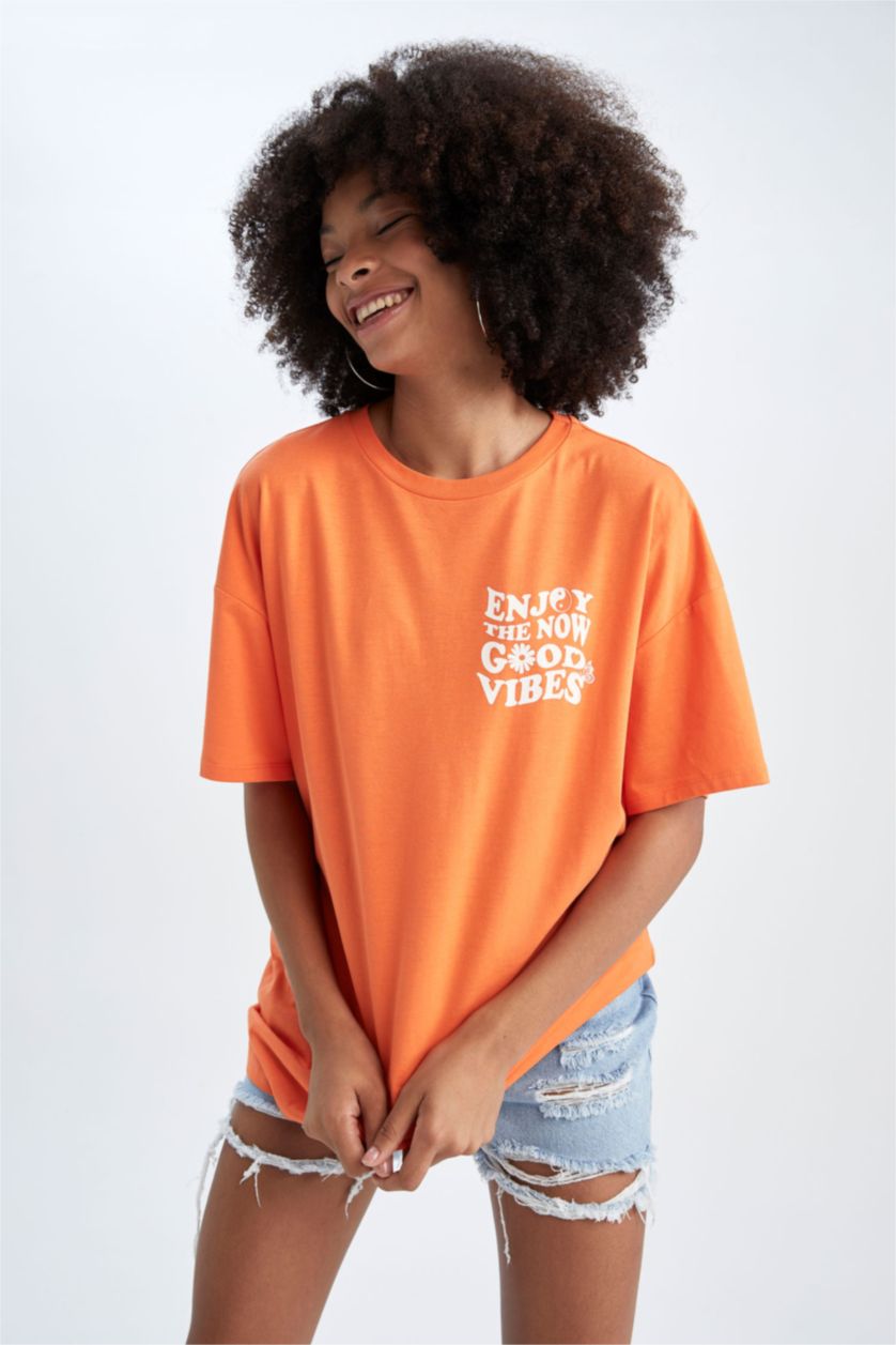 WOMAN Coral Oversize Fit Short Sleeve T-Shirt
