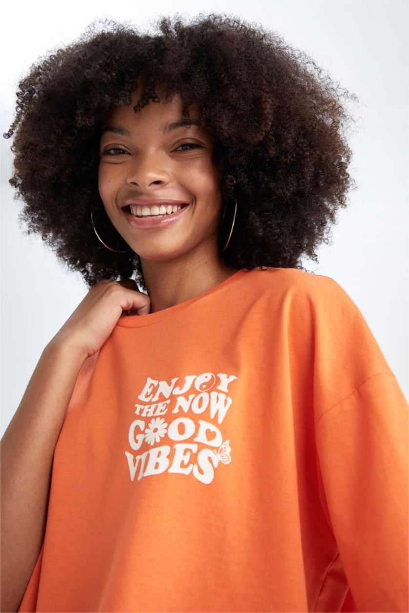 WOMAN Coral Oversize Fit Short Sleeve T-Shirt