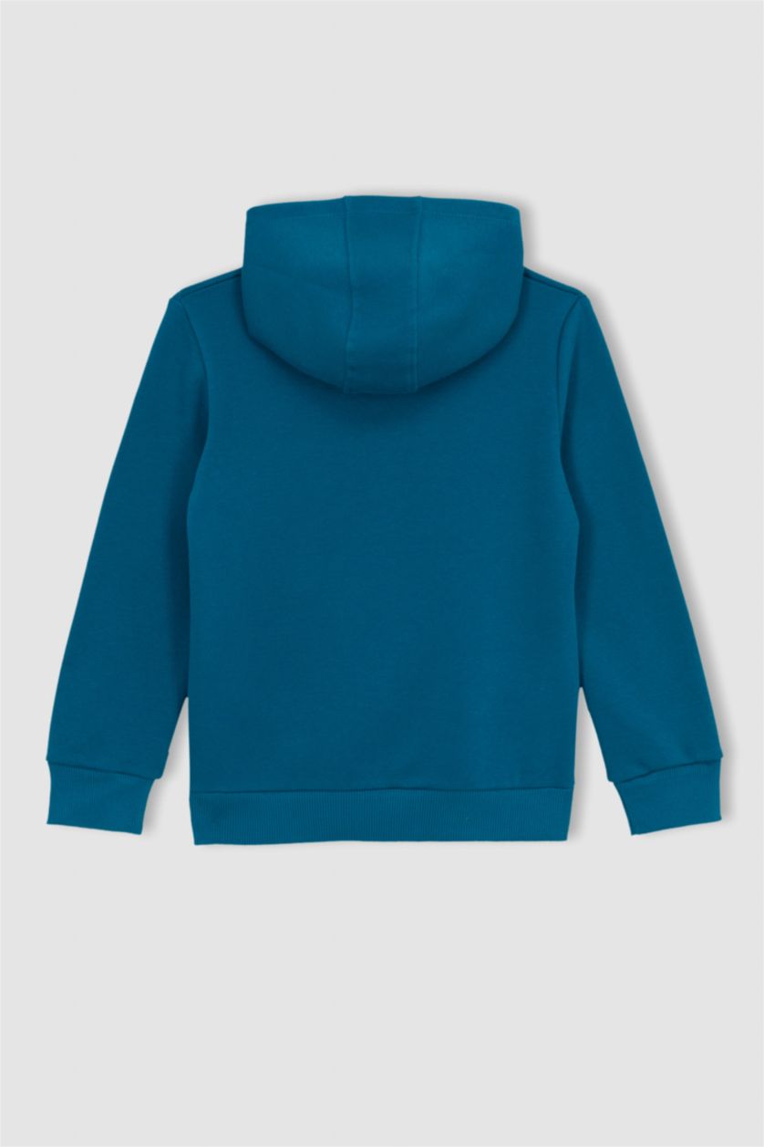 Erkek Çocuk - Genç Erkek Petrol Erkek Çocuk Kapüşonlu Sweatshirt