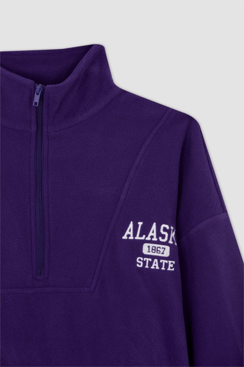 نساء بنفسجي Oversize Fit fleece Sweatshirt
