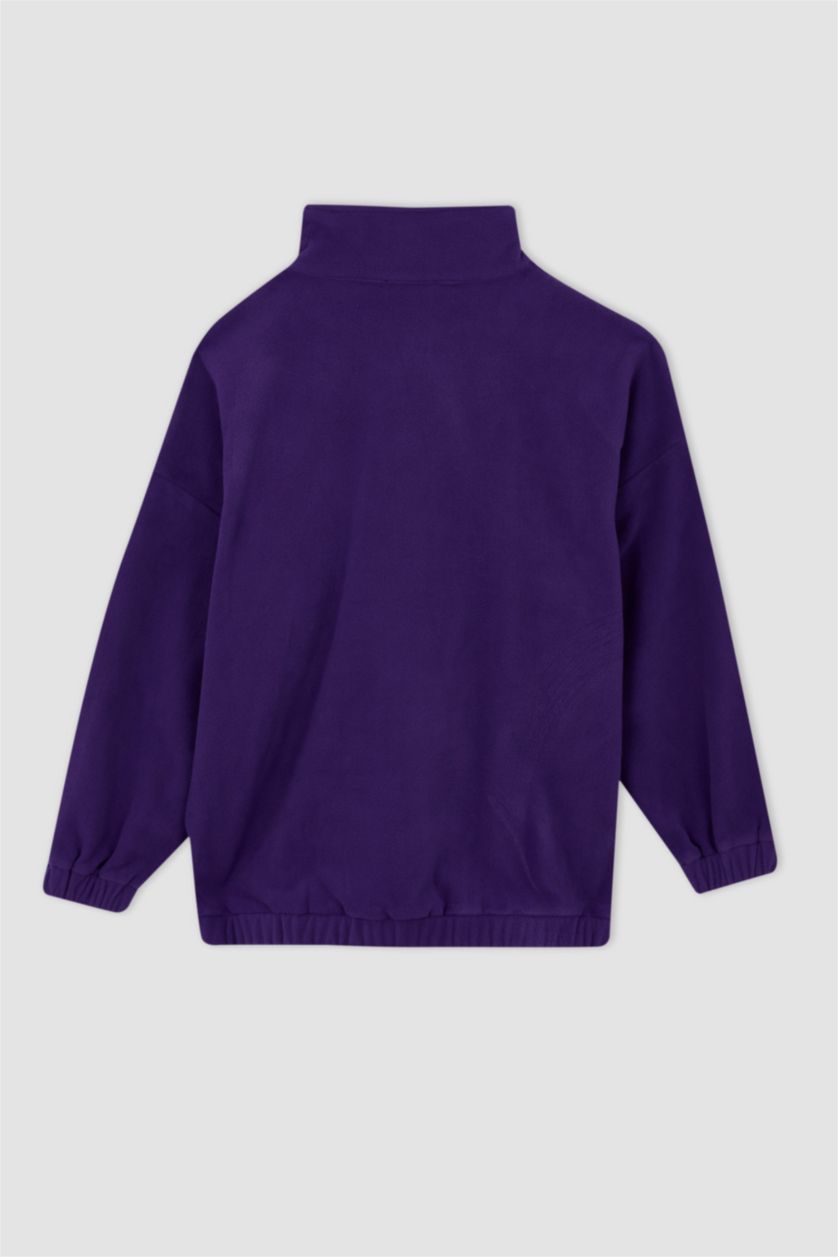نساء بنفسجي Oversize Fit fleece Sweatshirt