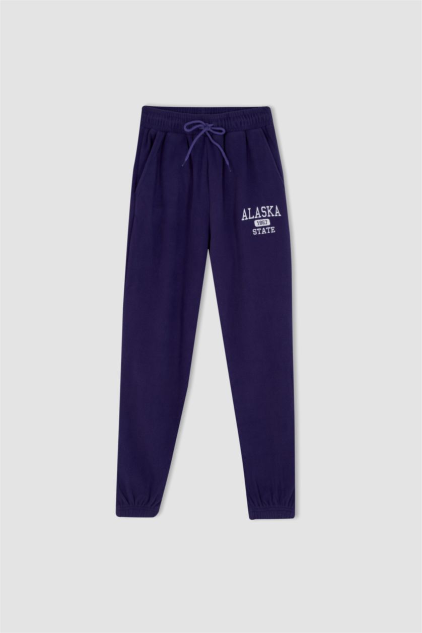 FEMME Violet Pantalon De Survêtement Coupe Classique En Laine