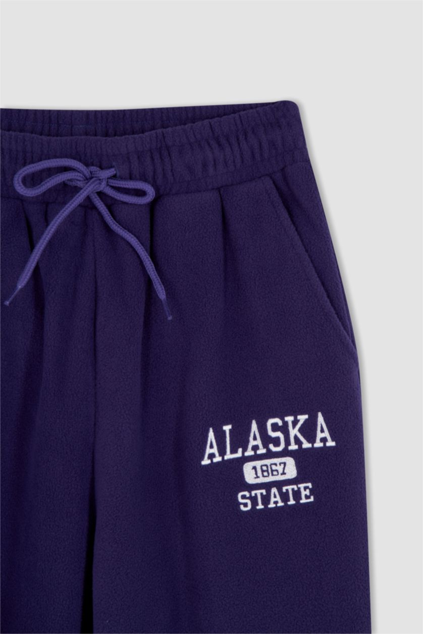 FEMME Violet Pantalon De Survêtement Coupe Classique En Laine