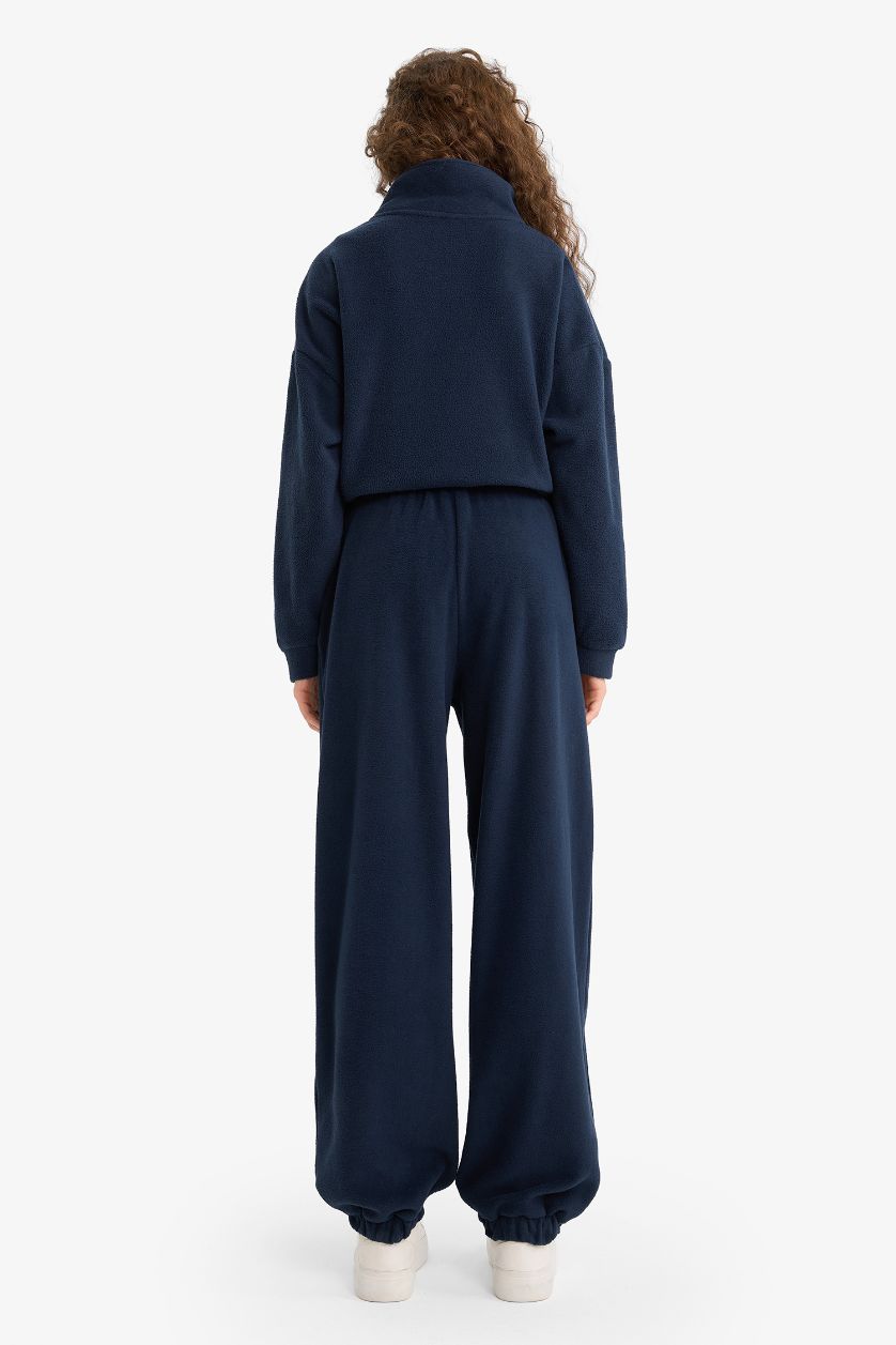 Woman NAVY Standard Fit Tie Waist Fleece Sweatpants