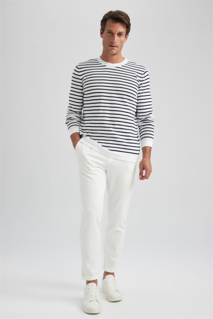 Erkek Kırık Beyaz Jogger Fıt Pantolon