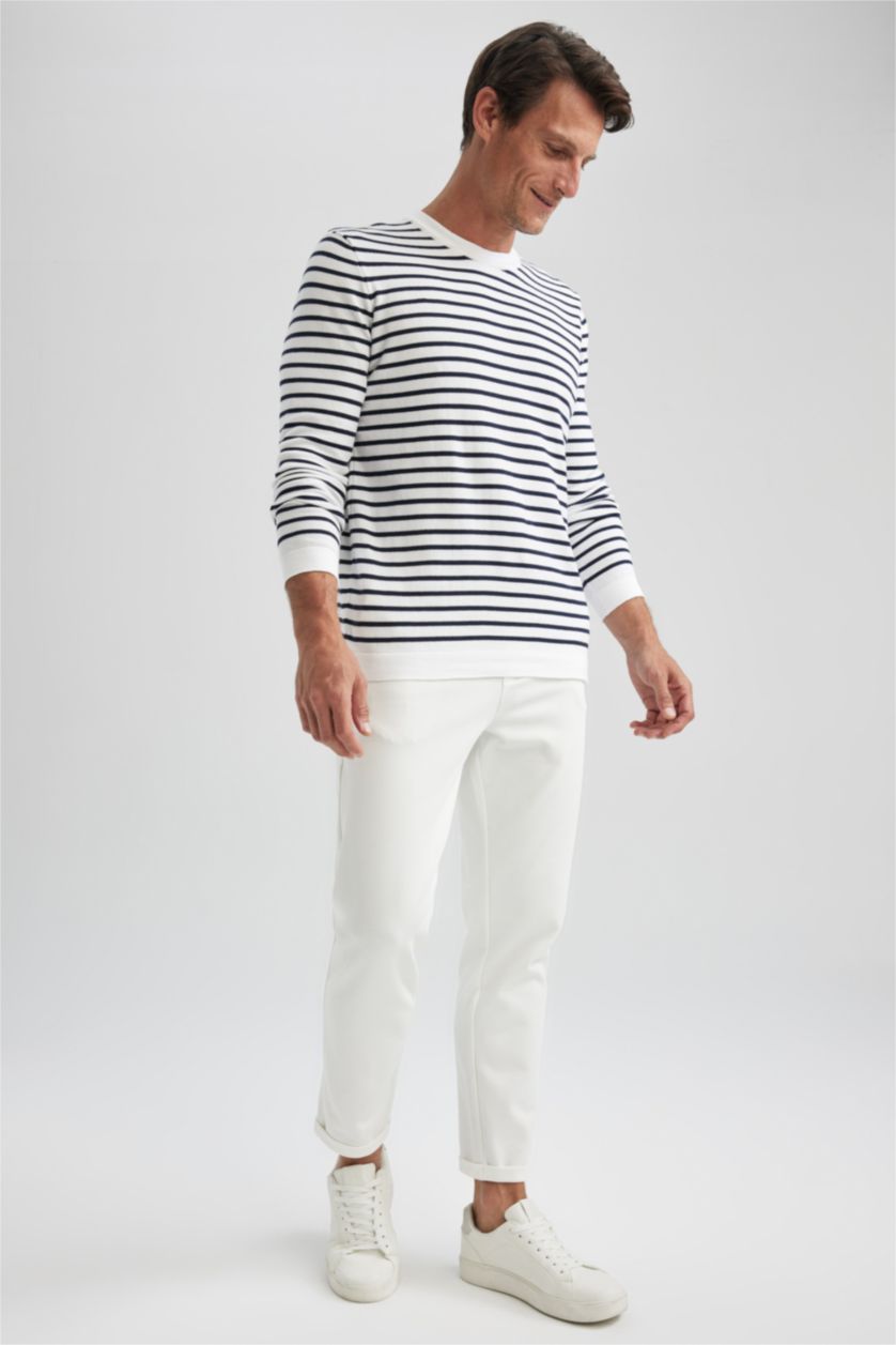 Erkek Kırık Beyaz Jogger Fıt Pantolon