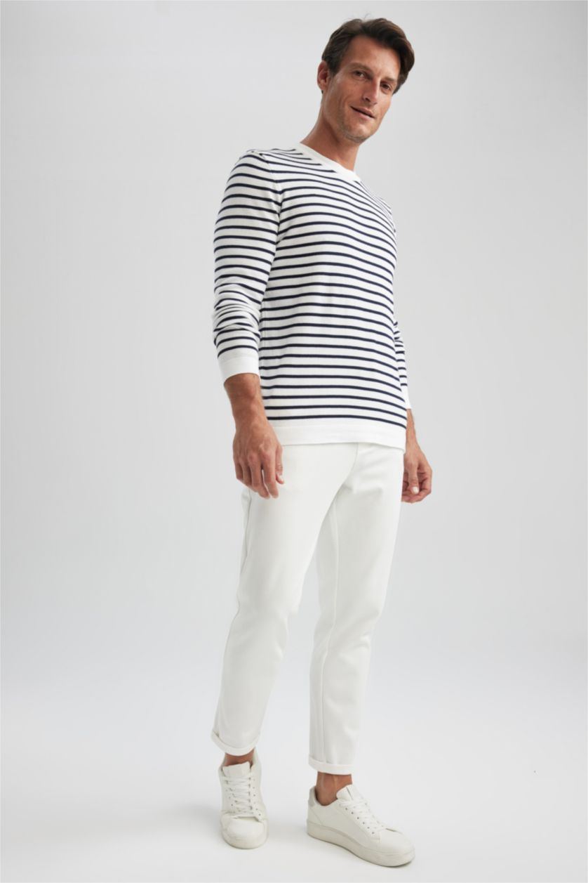 Erkek Kırık Beyaz Jogger Fıt Pantolon