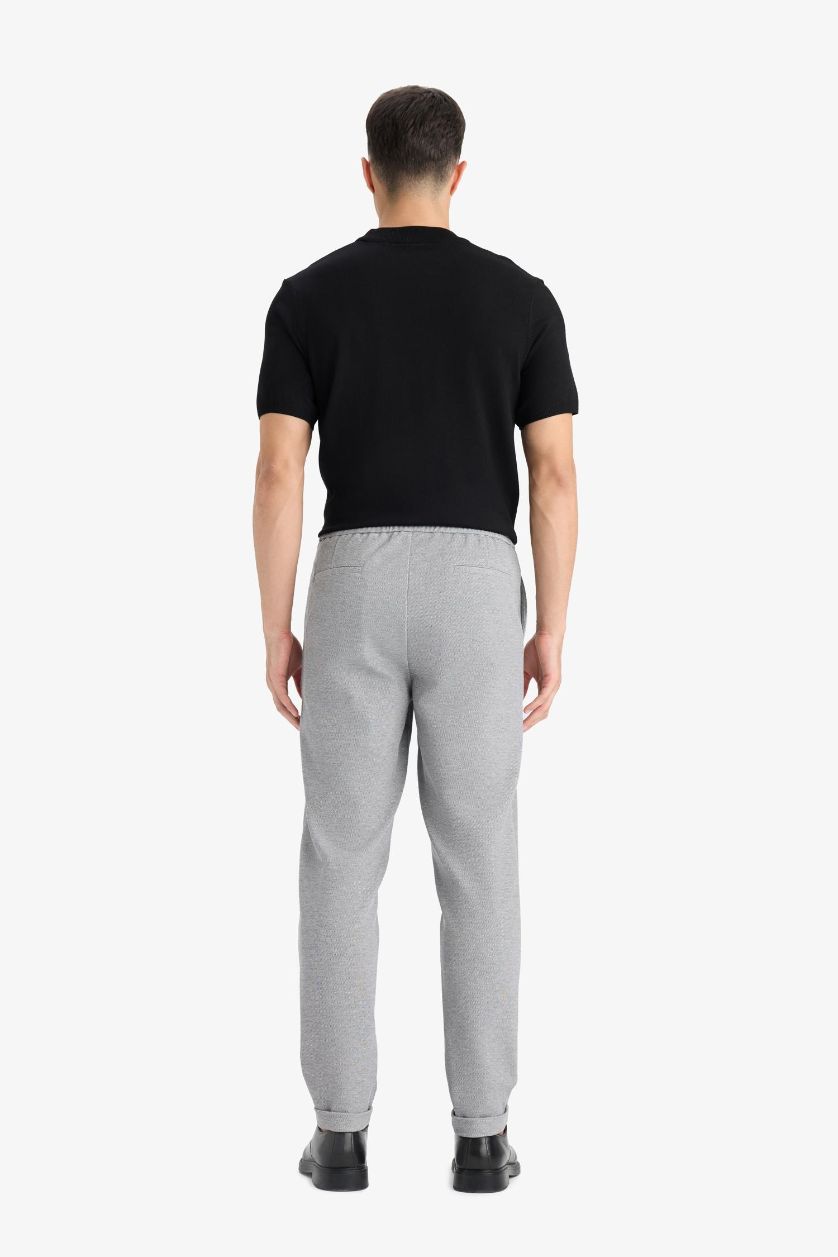 MAN Grey Melange Jogger Fit Stretch Fabric Double Leg Trousers