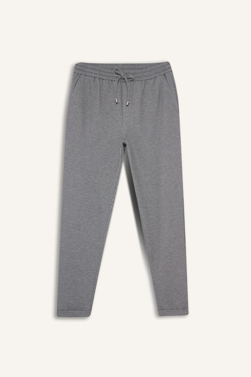 MAN Grey Melange Jogger Fit Stretch Fabric Double Leg Trousers